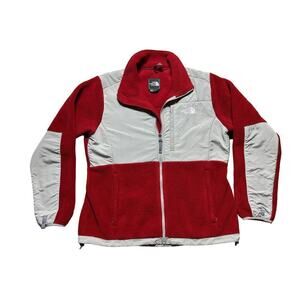 The North Face Women's Denali Fleece Zip up jacket. Red/Grey. Size LARGE.outdoor